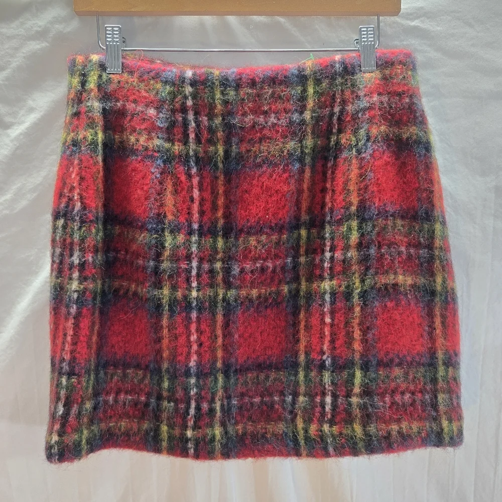 Lauren Ralph Lauren Women's Size 8 Plaid Mohair Pencil Mini Skirt 28" Waist - Picture 4 of 8
